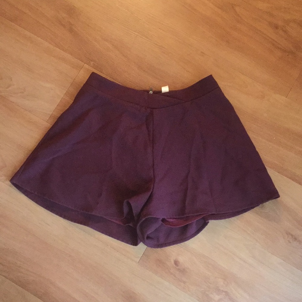 Purple high waisted shorts